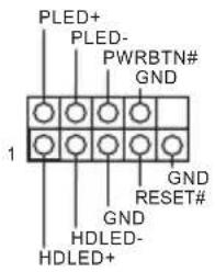 PLED+ PLED- PWRBTN# GND 1 GND RESET# GND HDLED- HDLED+