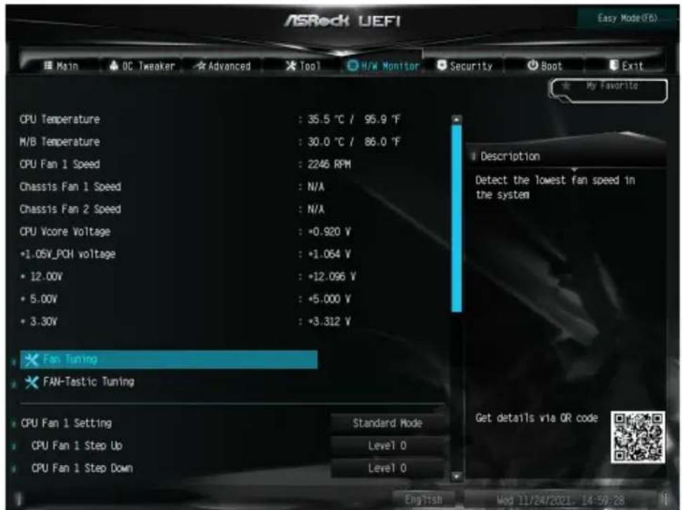ASROCK H610M-ITX/ac - Hardware Health Event Monitoring (ハードウェア ヘルスイベント監視) 画面 - 1