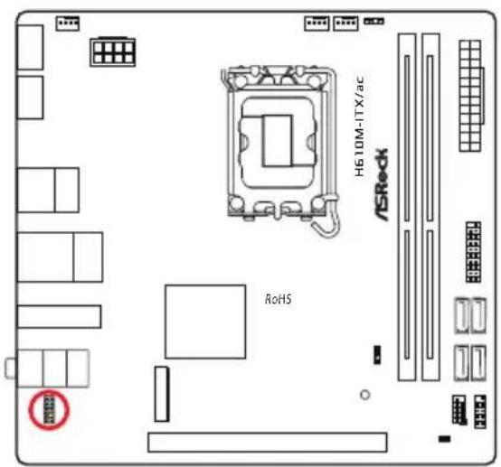 ASROCK H610M-ITX/ac - オンボードのヘッダーとコネクター - 6