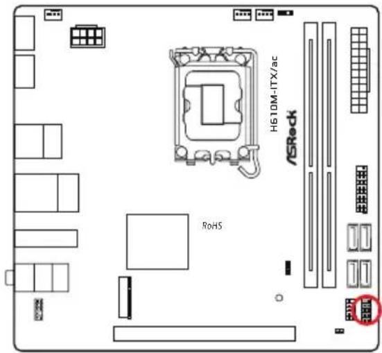 ASROCK H610M-ITX/ac - オンボードのヘッダーとコネクター - 2