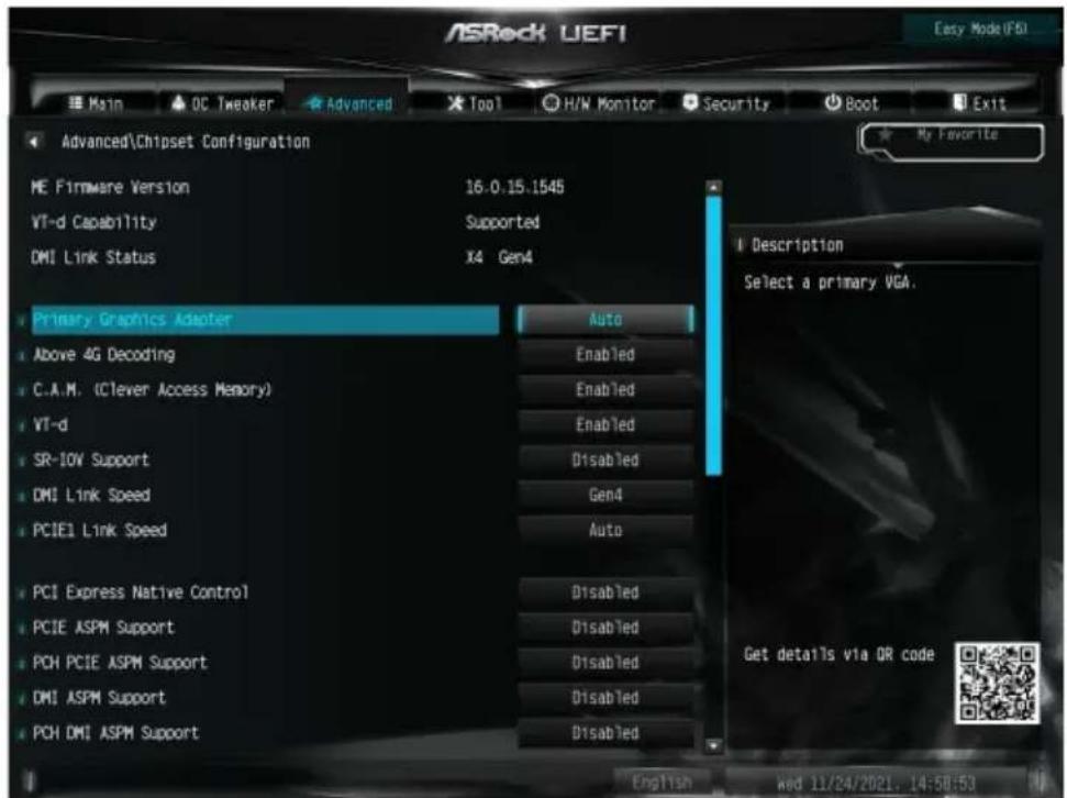 ASROCK H610M-ITX/ac - Chipset Configuration (チップセット設定) - 1