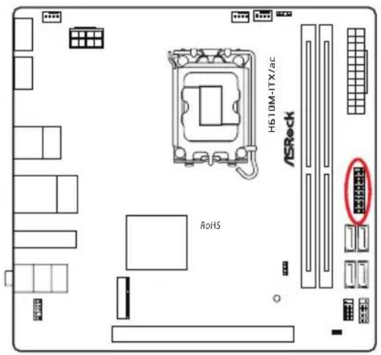 ASROCK H610M-ITX/ac - オンボードのヘッダーとコネクター - 5
