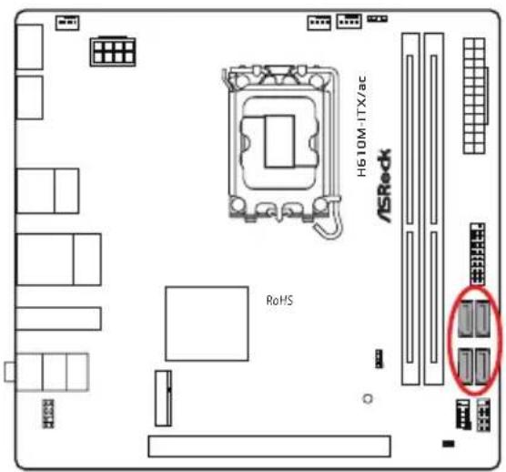 ASROCK H610M-ITX/ac - オンボードのヘッダーとコネクター - 3