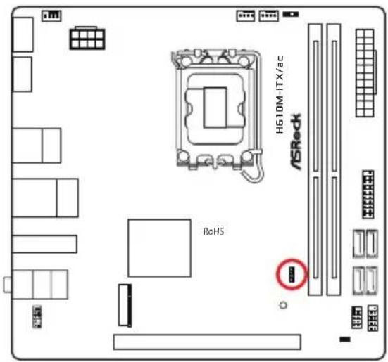 ASROCK H610M-ITX/ac - オンボードのヘッダーとコネクター - 7