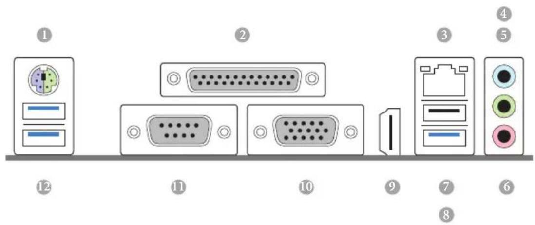 Diagram showing labeled components of a computer interface with numbered parts from 1 to 12