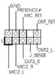GND PRESENCE# MIC_RET OUT_RET 1 J_SENSE OUT2_R MIC2_R MIC2_L