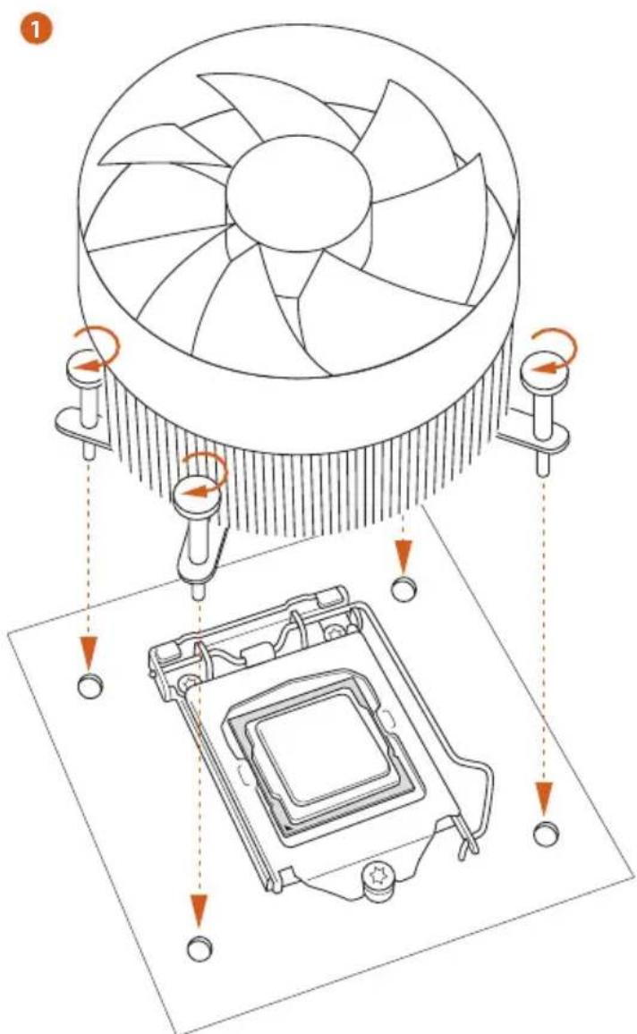 ASROCK H470M-HVS - Installing the CPU Fan and Heatsink - 2