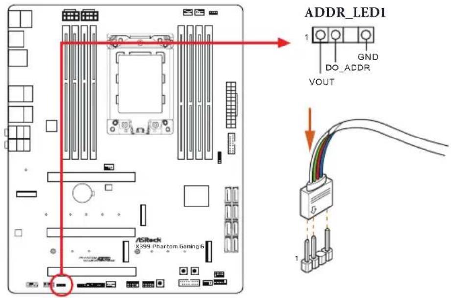 ASROCK X399 Phantom Gaming 6 - Connecting the Addressable RGB LED Strip - 1