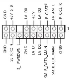 GND +3V S B SE RIRQ # S_ PWRDWN # GND LA D0 +3 V LA D1 LA D2 LA D3 P CIRST# FR AM E P CIC L K SM B_DATA_MAIN SM B_CLK_MAIN Q N9 1