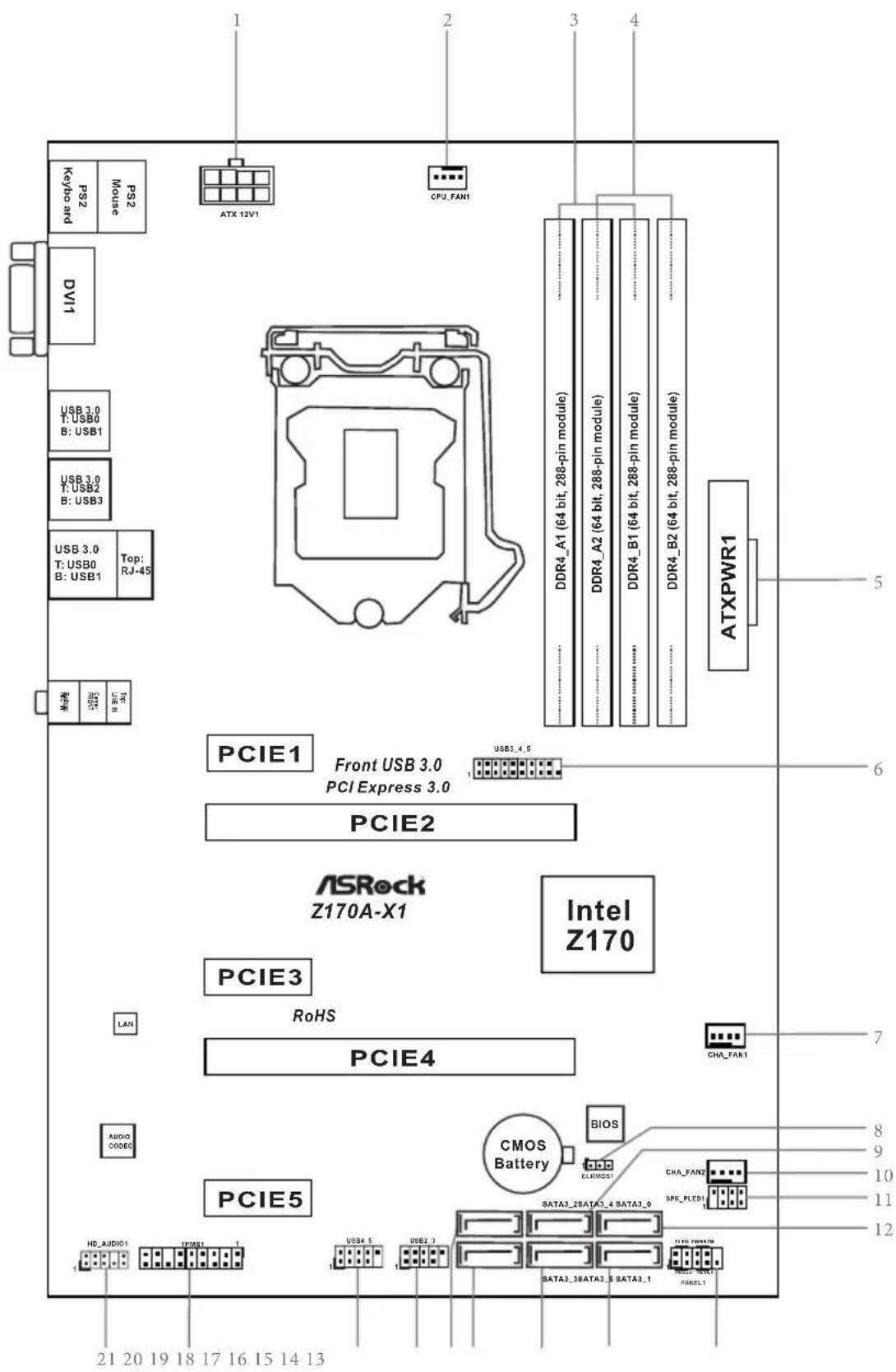 ASROCK Z170A-X1 - CALIFORNIA, USA ONLY - 2