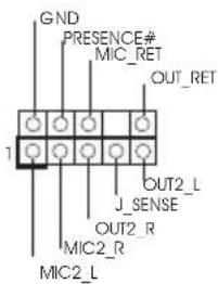 GND PRESENCE# MIC_RET OUT_RET 1 OUT2_L J_SENSE OUT2_R MIC2_R MIC2_L