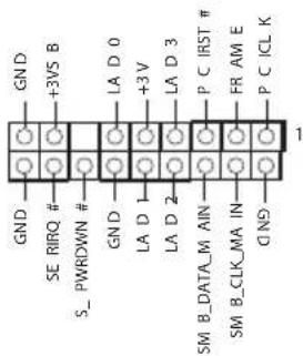 GND SE RIRQ # S_ PWRDWIN # GND LA D 0 +3V LA D 1 LA D 2 P CIRST # FR AM E P C ICL K SM B_DATA_M AIN SM B_CLK_MA IN QND