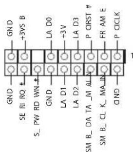 GND +3VS B SA_D0 -3V LA D3 P CIRST # FR AM E P CCLK GND SA_D1 LA D2 SM_B_DA_TA_M_ALN SM_B_CL_K_MA_LB QND 1
