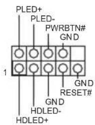 PLED+ PLED- PWRBTN# GND 1 GND RESET# GND HDLED- HDLED+
