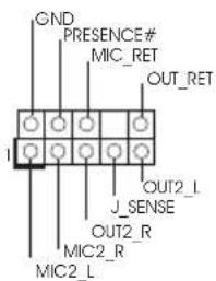 GND PRESENCE# MIC_RET OUT_RET J_SENSE OUT2_L J_SENSE OUT2_R MIC2_R MIC2_L