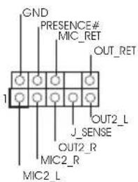 GND PRESENCE# MIC_RET OUT_RET 1 J_SENSE OUT2_L J_R MIC2_R MIC2_L