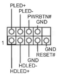 PLED+ PLED- PWRBTN# GND 1 GND RESET# GND HDLED- HDLED+