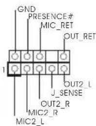 GND PRESENCE# MIC_RET OUT_RET 1 J_SENSE OUT2_L J_SENSE OUT2_R MIC2_R MIC2_L