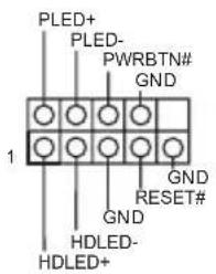 PLED+ PLED- PWRBTN# GND 1 GND RESET# GND HDLED- HDLED+