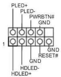 PLED+ PLED- PWRBTN# GND 1 GND RESET# GND HDLED- HDLED+