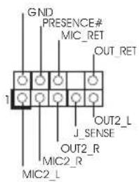 GND PRESENCE# MIC_RET OUT_RET 1 J_SENSE OUT2_L J_SENSE OUT2_R MIC2_R MIC2_L