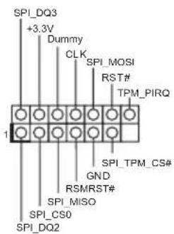 SPI_DQ3 +3.3V Dummy CLK SPI_MOSI RST# TPM_PIRQ SPI_TPM_CS# GND RSMRST# SPI_MISO SPI_CS0 SPI_DQ2