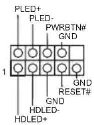 PLED+ PLED- PWRBTN# GND 1 GND RESET# GND HDLED- HDLED+