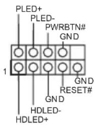 PLED+ PLED- PWRBTN# GND 1 GND RESET# GND HDLED- HDLED+