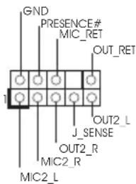 GND PRESENCE# MIC_RET OUT_RET J_SENSE OUT2_L J_SENSE OUT2_R MIC2_R MIC2_L