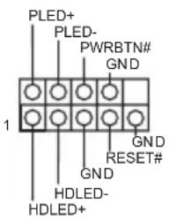PLED+ PLED- PWRBTN# GND 1 GND RESET# GND HDLED- HDLED+
