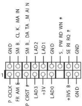 P CICLK FR AM E P CIRST # LAD3 +3V LAD0 +3VS B GND SM B CL K MA IN SM B_D A T A_M A I N LAD2 LAD1 GND S_PW RD WN # SE RI RO # GND