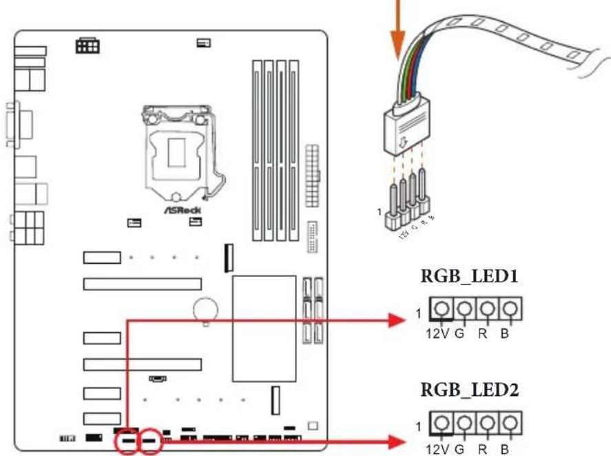 ASRock RGB_LED1 12V G R B RGB_LED2 12V G R B