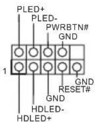 PLED+ PLED- PWRBTN# GND 1 GND RESET# GND HDLED- HDLED+