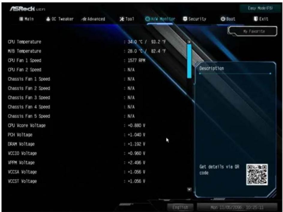 ASROCK Z490 Extreme4 - Hardware Health Event Monitoring（ハーダウエア ハルス ビート監視）画面 - 1