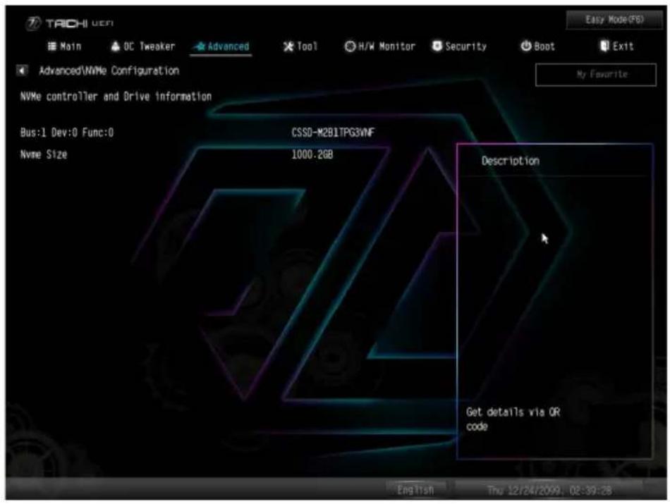 ASROCK Z590 Taichi - NVMe Configuration (NVMe 設定) - 1