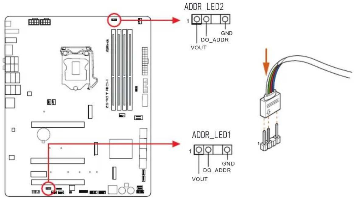 ASROCK Z590 Taichi - アドレサブル RGB LED ストリップを接続する - 1