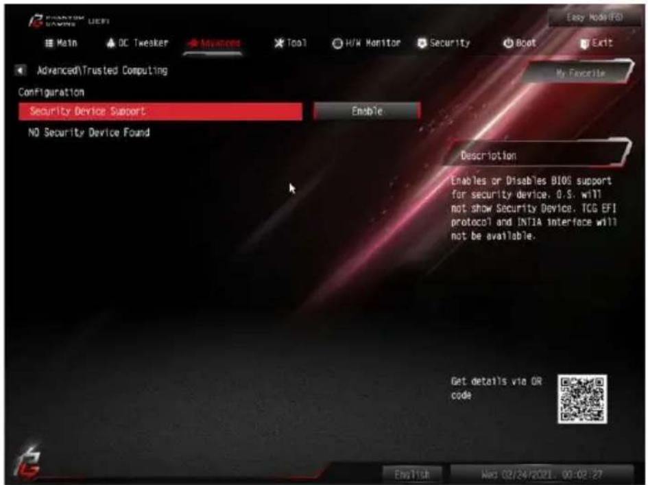 ASROCK Z490 Phantom Gaming-ITX/TB3 - Trusted Computing（トラステッド・コンピューティング） - 1