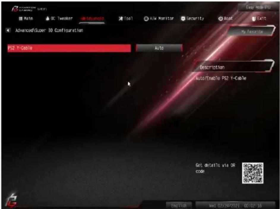 ASROCK Z490 Phantom Gaming-ITX/TB3 - Super IO Configuration (スーパー IO 設定) - 1
