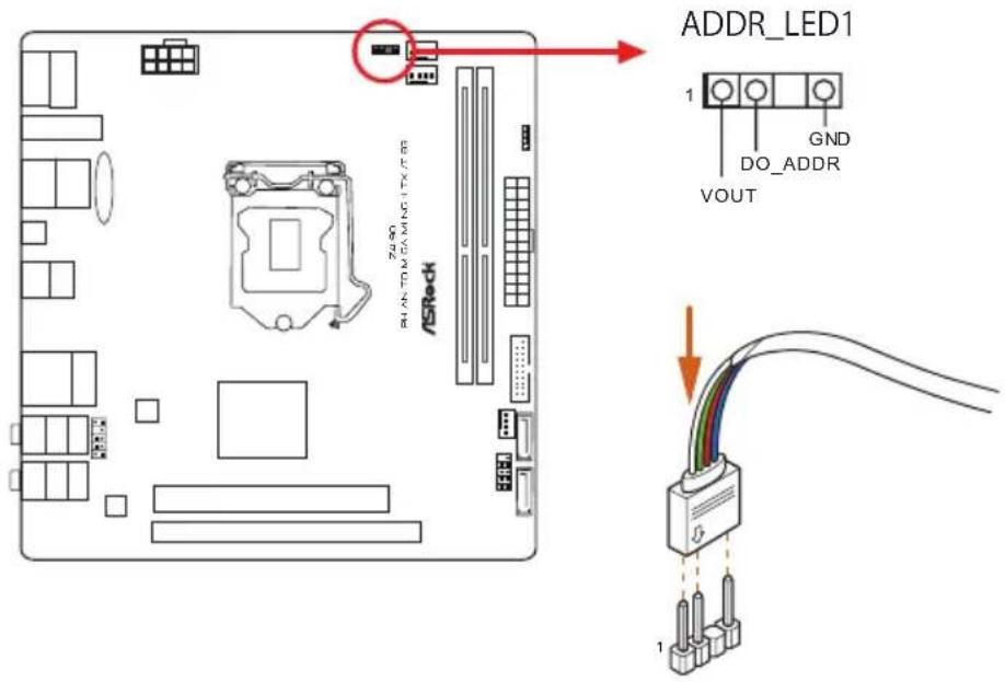 ASROCK Z490 Phantom Gaming-ITX/TB3 - アドレサブル RGB LED ストリップを接続する - 1