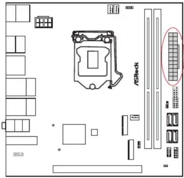 ASROCK Z490M-ITX/ac - ATX 電源コネクタ - 1