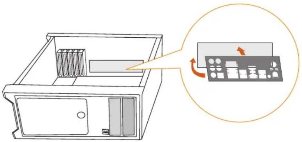 ASROCK Z490M-ITX/ac - I/0 パネルシールドを取り付ける - 1