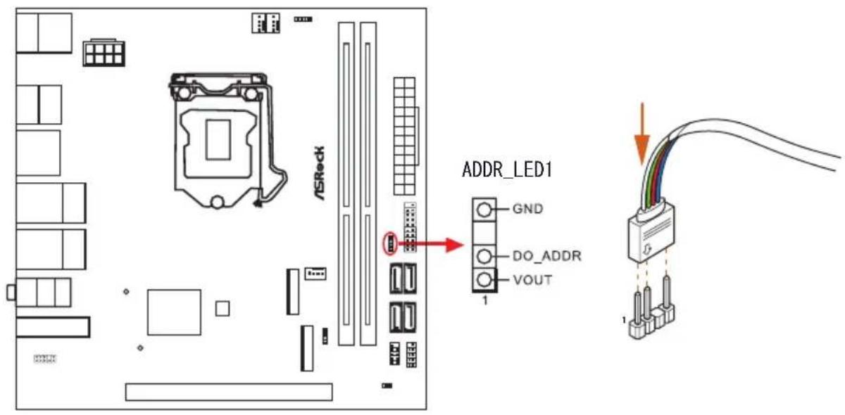 ASROCK Z490M-ITX/ac - アドレサブル RGB LED ストリップを接続する - 1