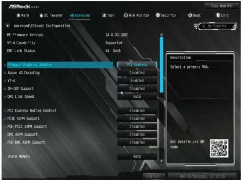 ASROCK Z490M-ITX/ac - Chipset Configuration (チップセット設定) - 1
