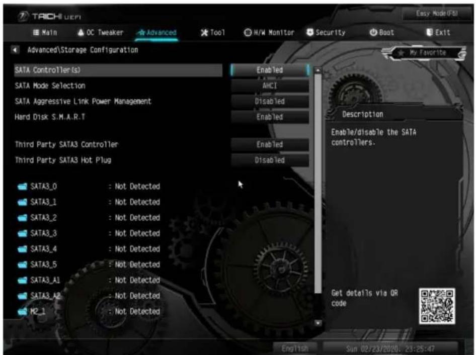 ASROCK Z490 Taichi - Storage Configuration (ストレージ設定) - 1
