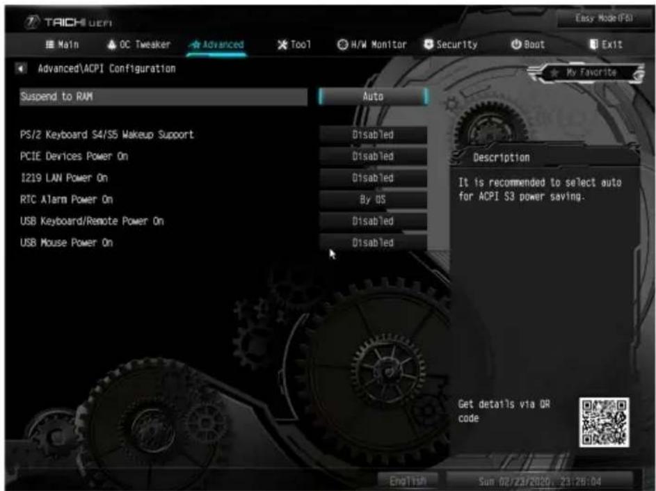 ASROCK Z490 Taichi - ACPI Configuration (ACPI 設定) - 1