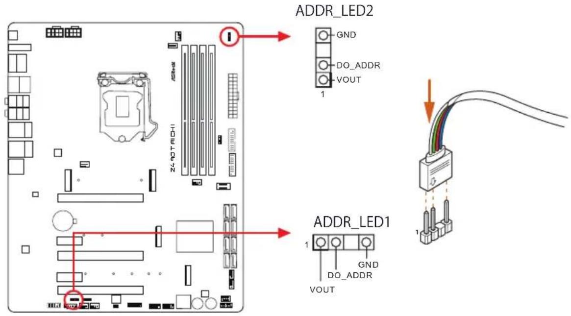 ASROCK Z490 Taichi - アドレサブル RGB LED ストリップを接続する - 1