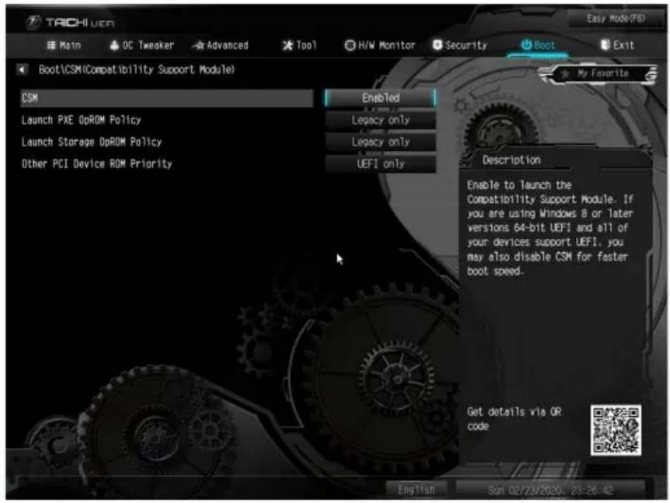 ASROCK Z490 Taichi - CSM: Compatibility Support Module (CSM：互換性サポート モジュール) - 1