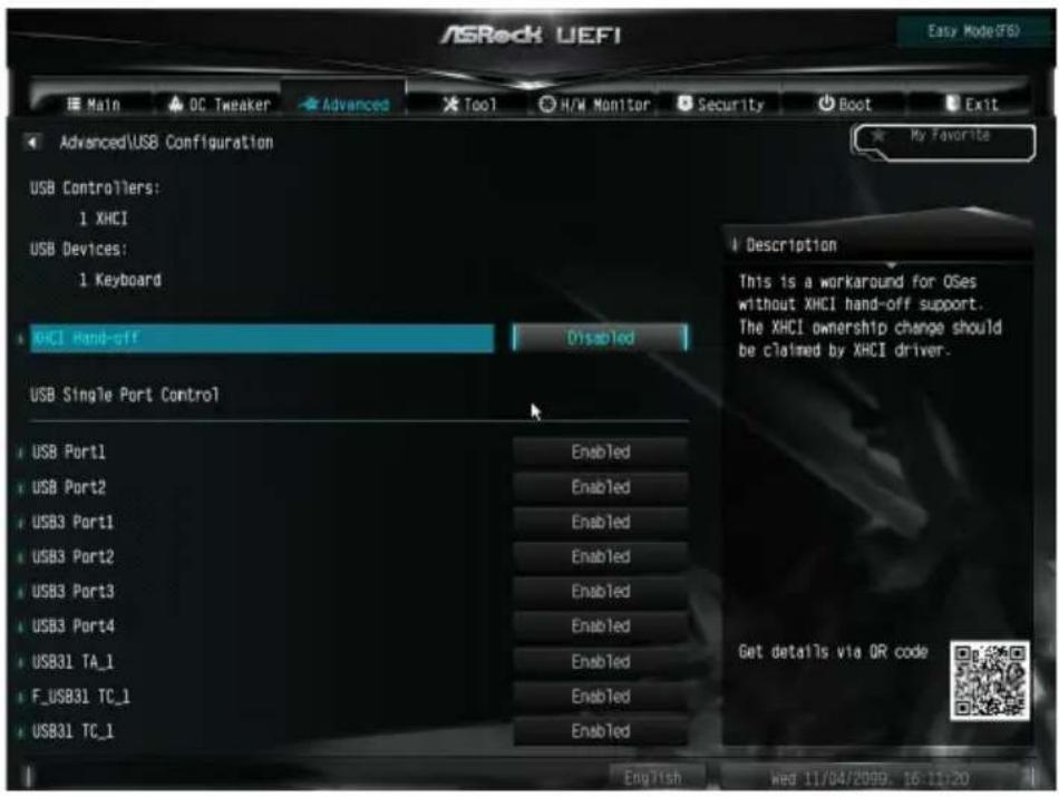 ASROCK Z590M-ITX/ax - USB Configuration (USB 設定) - 1