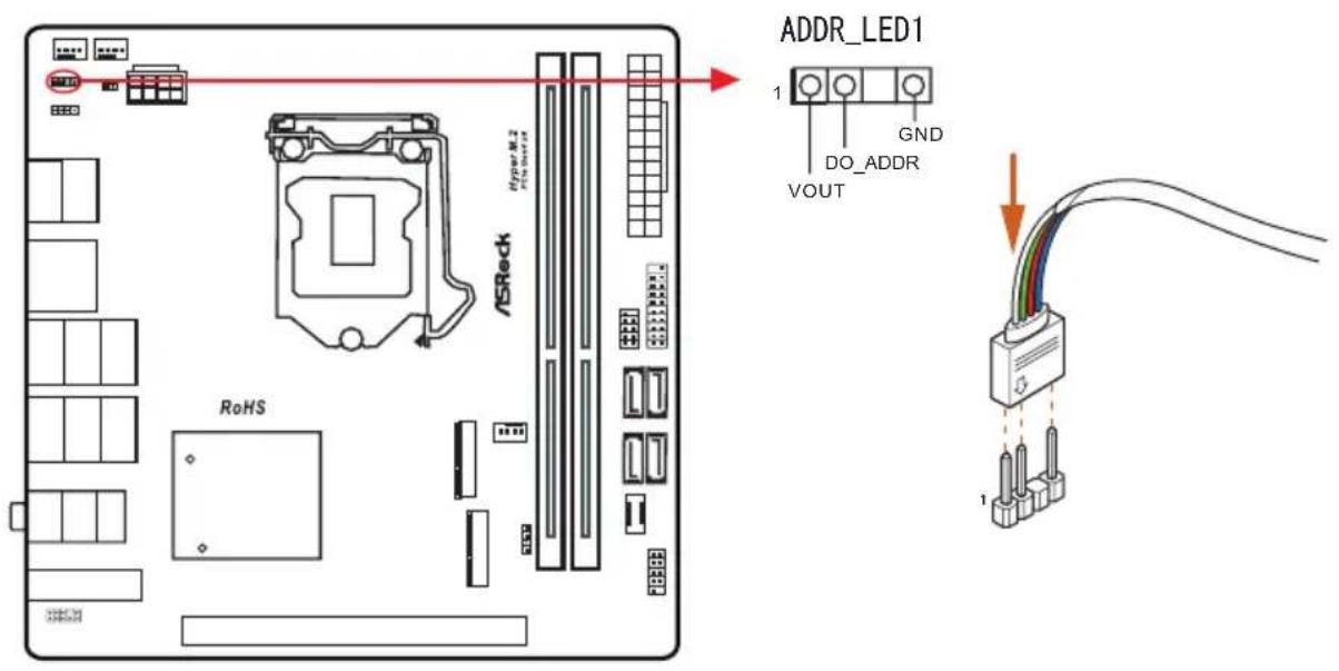 ASROCK Z590M-ITX/ax - アドレサル RGB LED ストリットを接続する - 1