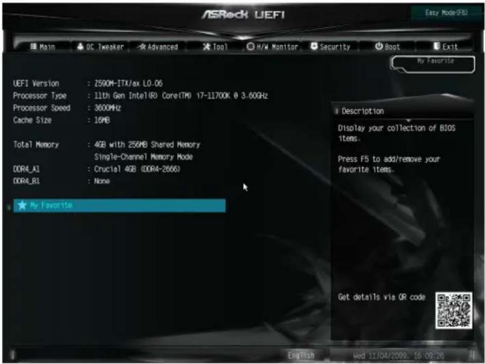 ASROCK Z590M-ITX/ax - Main（×）画面 - 2
